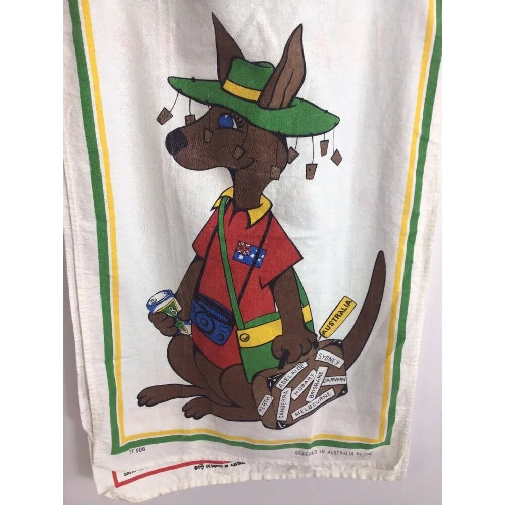 Vintage Australian Dish Towel Lot New Zealand Set of 4 Linen